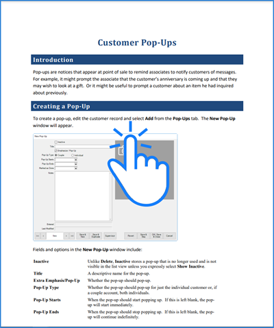 CustomerPopUps